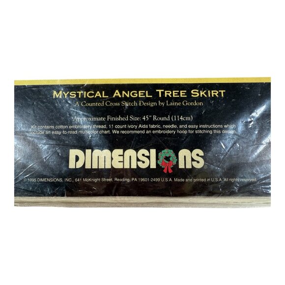 NOS Dimensions Mystical Angels Tree Skirt Kit Counted Cross Stitch DIY crafting - Picture 3 of 8